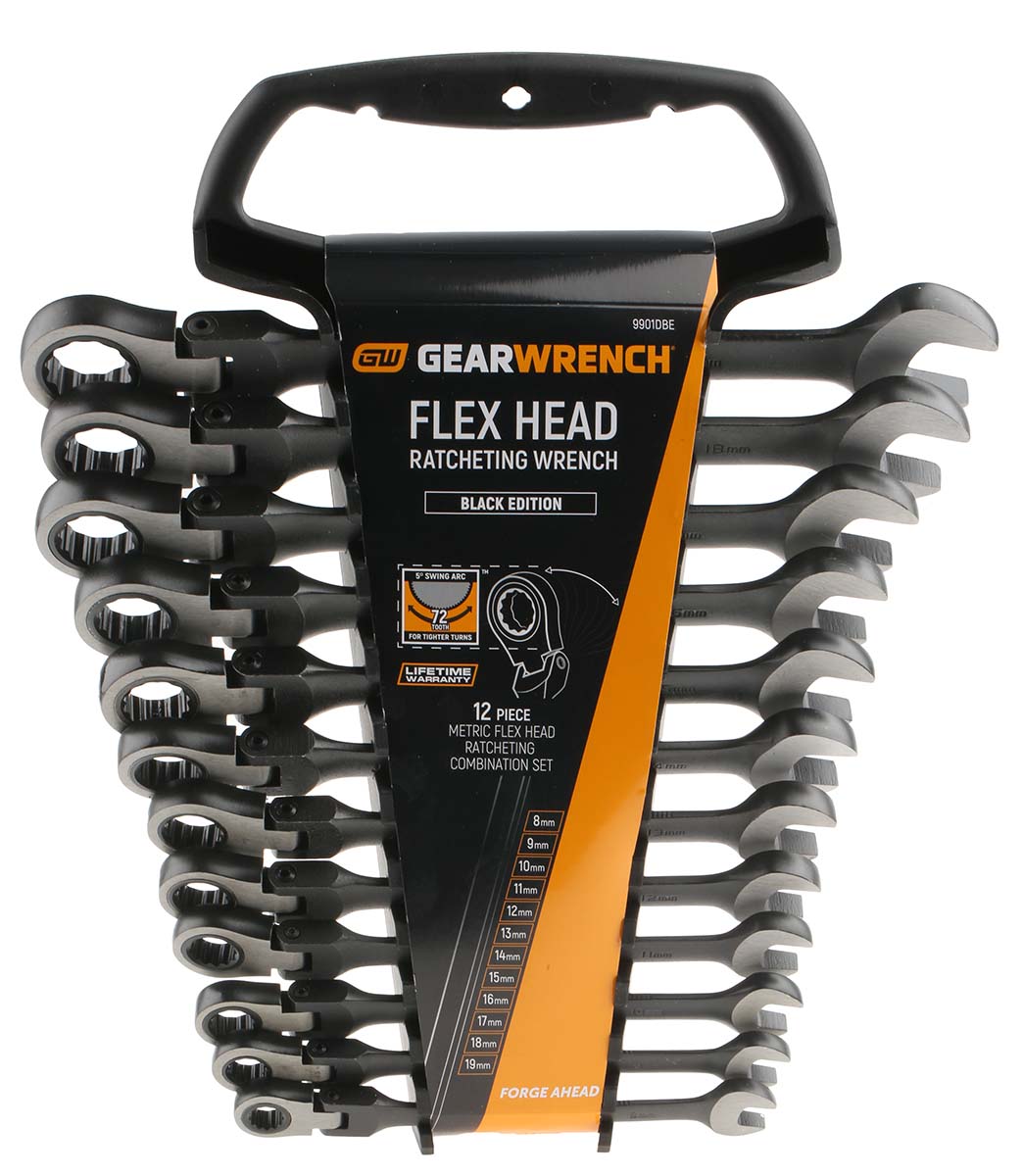 GearWrench 12-Piece Spanner Set, 8 to 19 mm, Alloy Steel