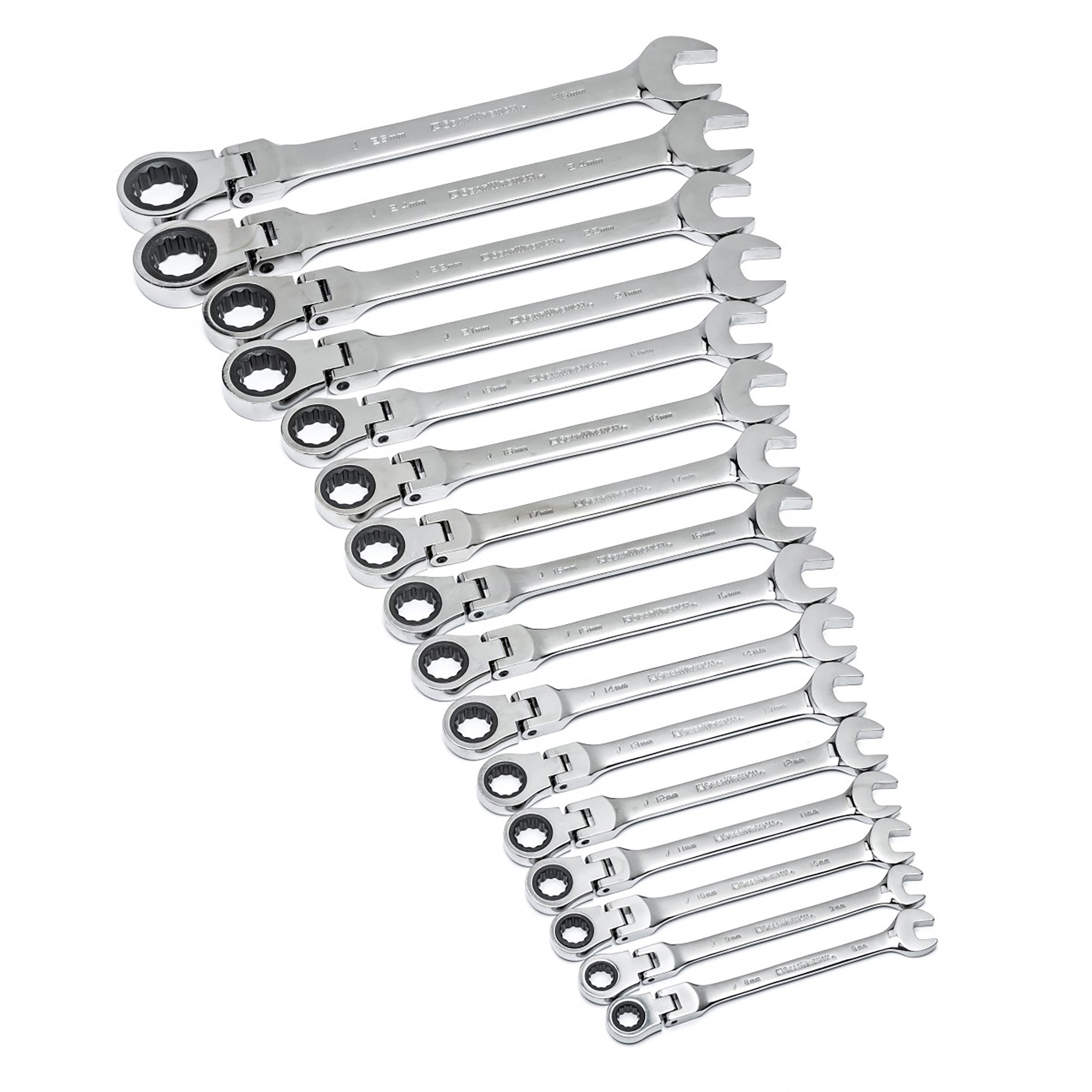 9902d GearWrench 16-Piece Spanner Set, 8 to 25 mm, Alloy Steel