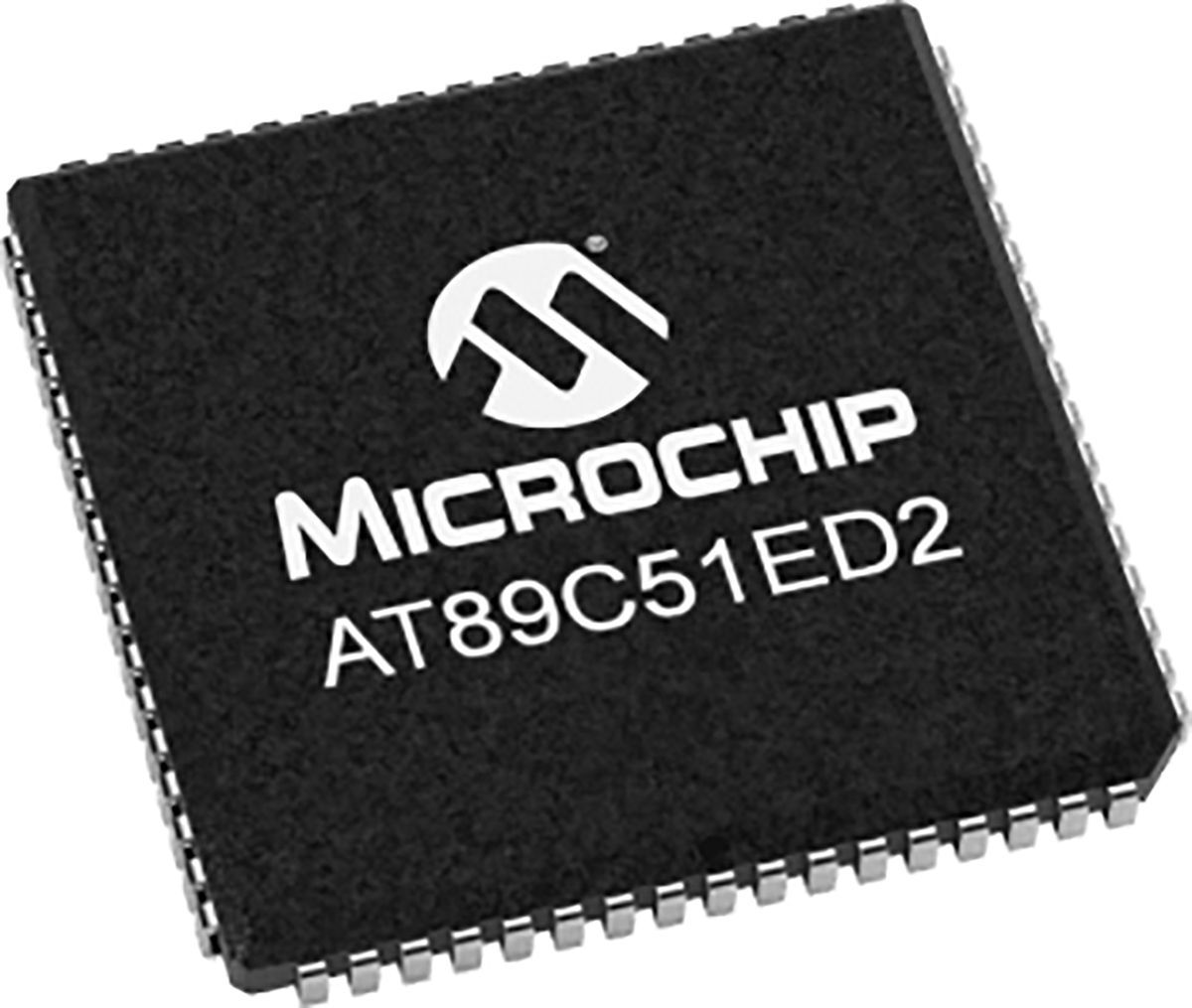 Microchip, 8 bit 8 Bit CPU, AT89C51ED2 Microcontroller, 60 MHz, 64kB FLASH, 68-Pin PLCC