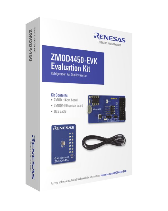Renesas Electronics ZMOD4450 Evaluation Kit Gas Sensor Evaluation Kit for ZMOD4450 Evaluation Kit ZMOD4450 Gas Sensor
