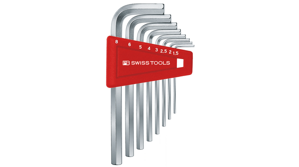 PB SWISS TOOLS 8 piece L Shape Metric Hex Key Set, 1.5 mm, 2.5 mm, 2 mm, 3 mm, 4 mm, 5 mm, 6 mm, 8 mm