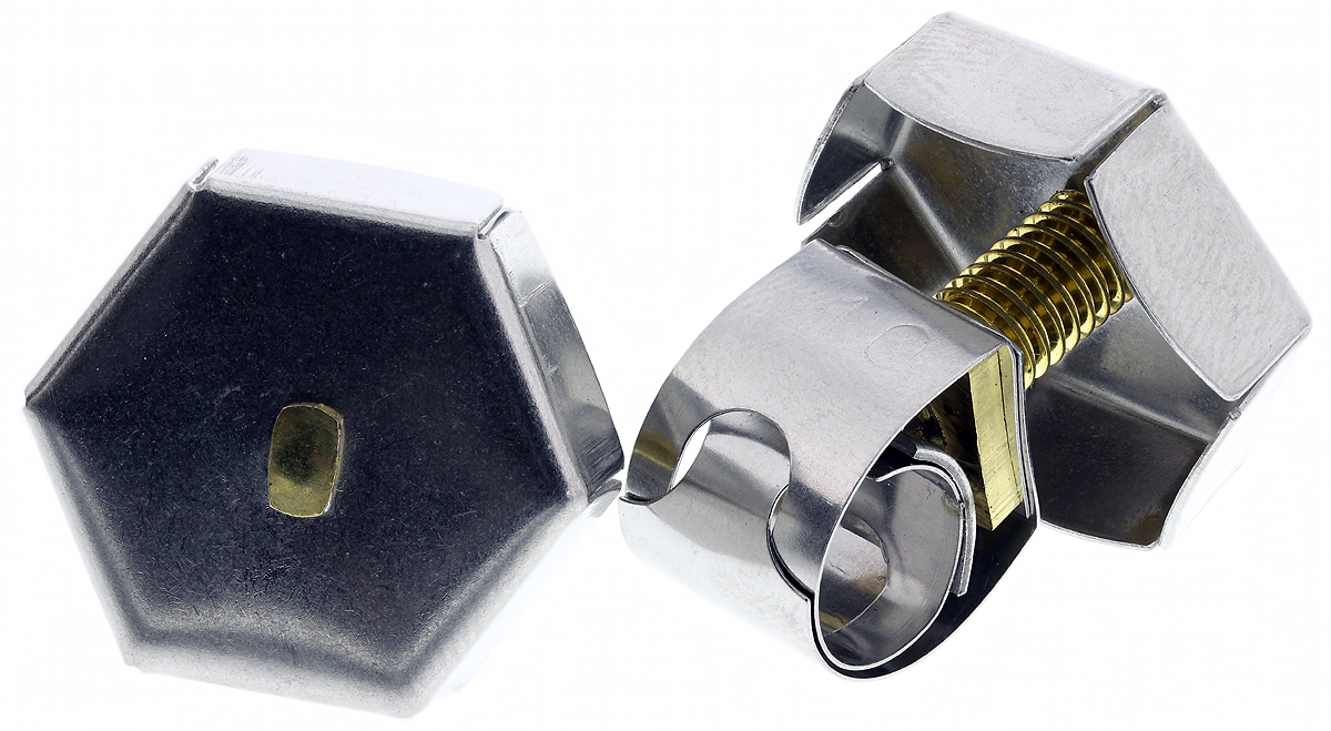 Unex Stainless Steel, Brass (Bolt) Thumb Hex Hose Clip 10 mm ID