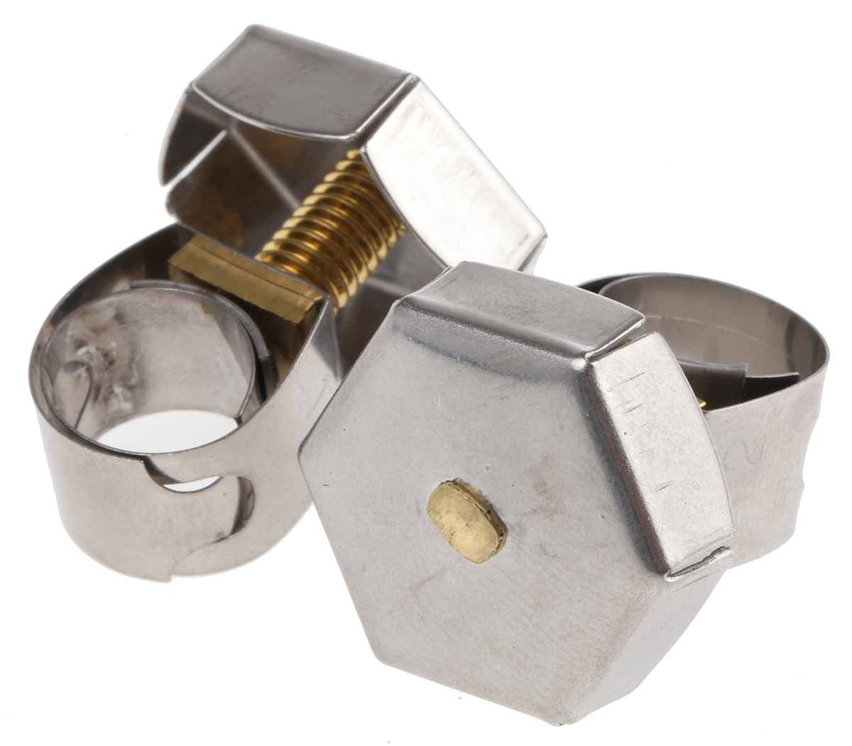 Unex Stainless Steel, Brass (Bolt) Thumb Hex Hose Clip 12 mm ID