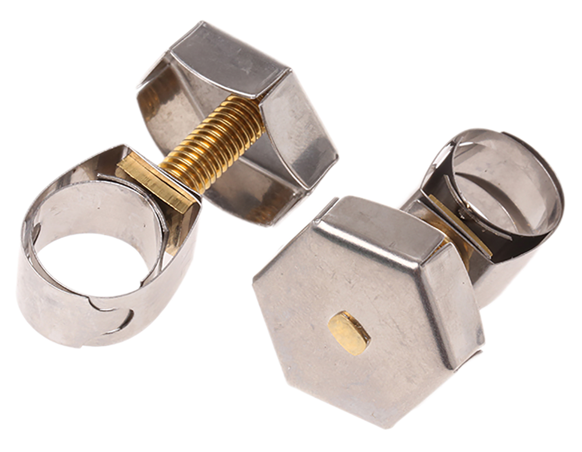 Unex Brass (Bolt), Stainless Steel Thumb Hex Hose Clip 14 mm ID