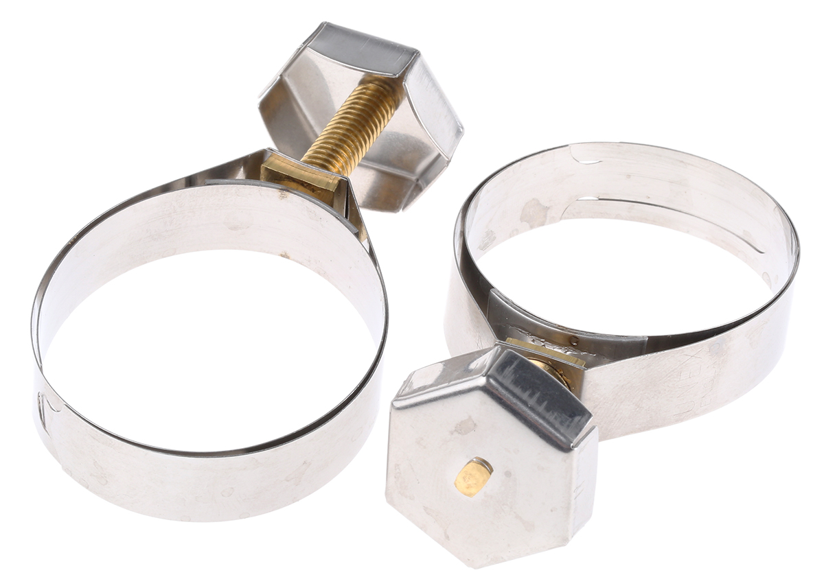 Unex Stainless Steel, Brass (Bolt) Thumb Hex Hose Clip 41 mm ID