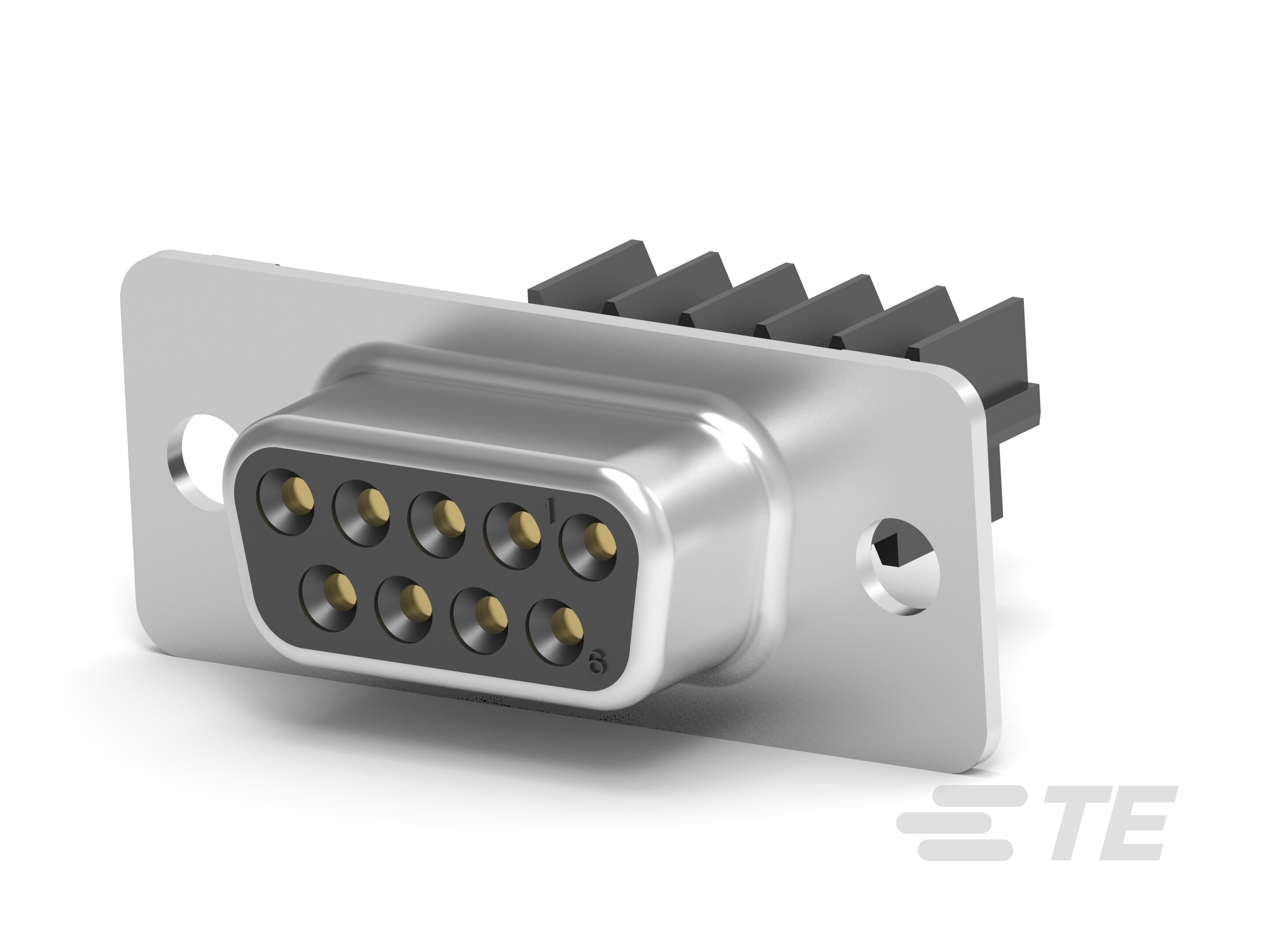 TE Connectivity 1-745 9 Way Panel Mount D-sub Connector Receptacle, 2.74mm Pitch
