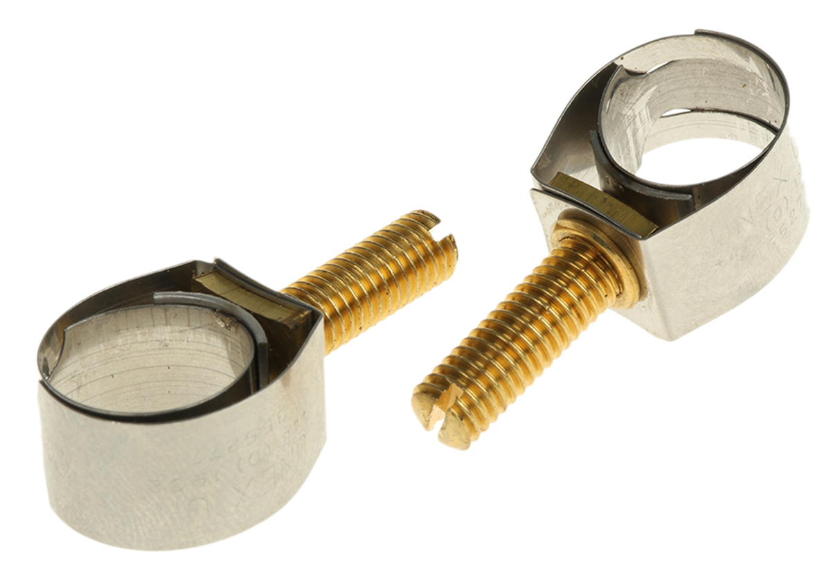 Unex Brass (Bolt), Stainless Steel Slotted Screw Hose Clip 14 mm ID