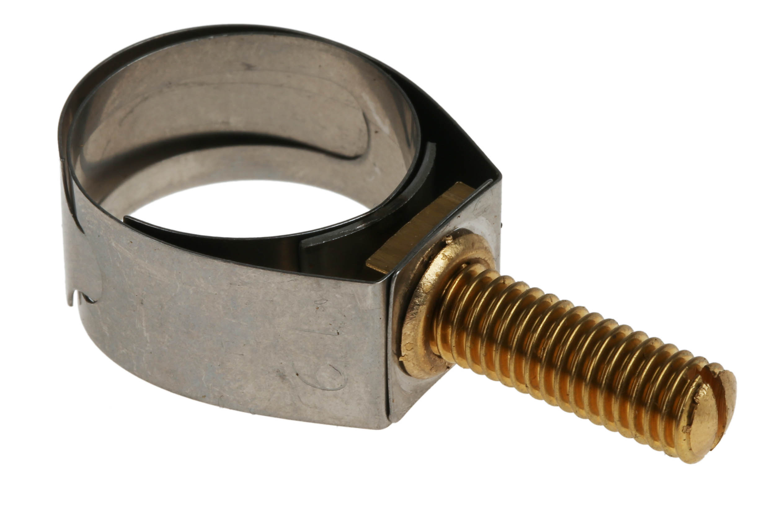 Unex Stainless Steel, Brass (Bolt) Slotted Screw Hose Clip 19 mm ID