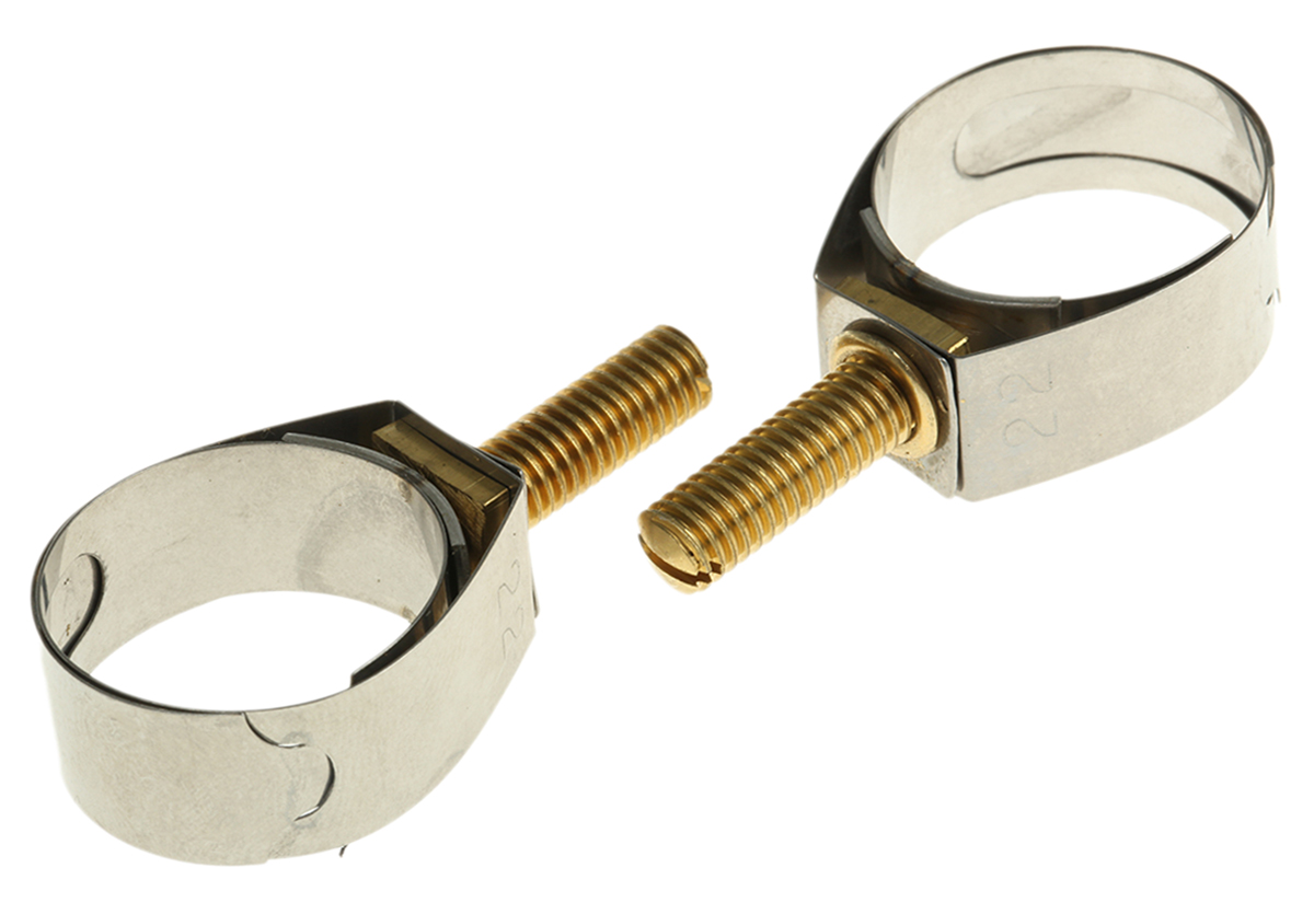 Unex Brass (Bolt), Stainless Steel Slotted Screw Hose Clip 22 mm ID