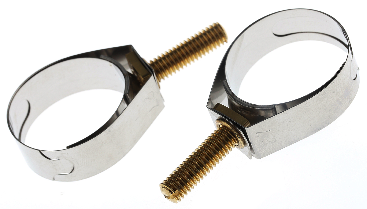 Unex Stainless Steel, Brass (Bolt) Slotted Screw Hose Clip 27 mm ID