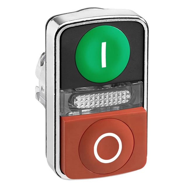 zb4bw7l3741 Schneider Electric XB4 Series, Green, Red Push Button Head, Green, I/O, Red, 22mm Cutout