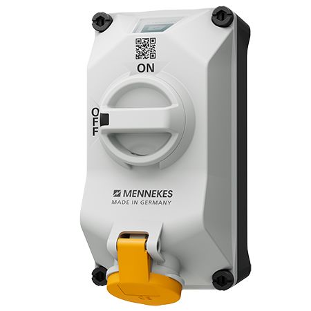 MENNEKES, DUOi IP44 Black, Grey, Yellow Wall Mount 3P Socket Socket, Rated At 16A, 110 V