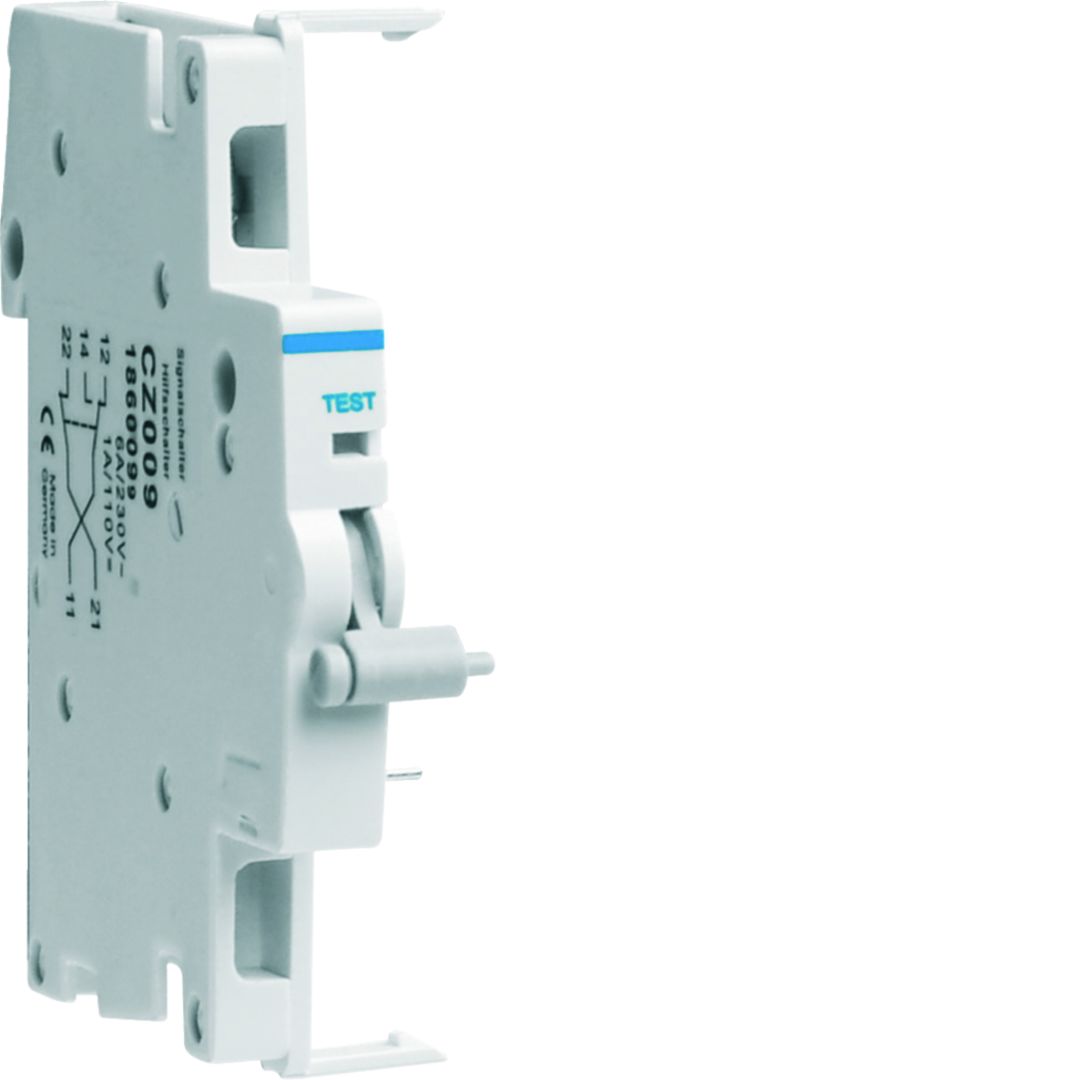 Hager Auxiliary Contact Block, 1 Contact, 1NC/1NO, DIN CZ Series