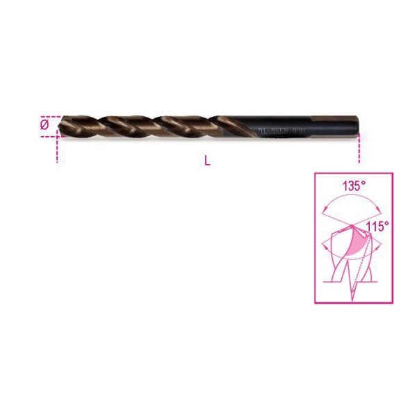 BETA 416 Series HSS-G Twist Drill Bit for Metal, 3mm Diameter, 61 mm Overall