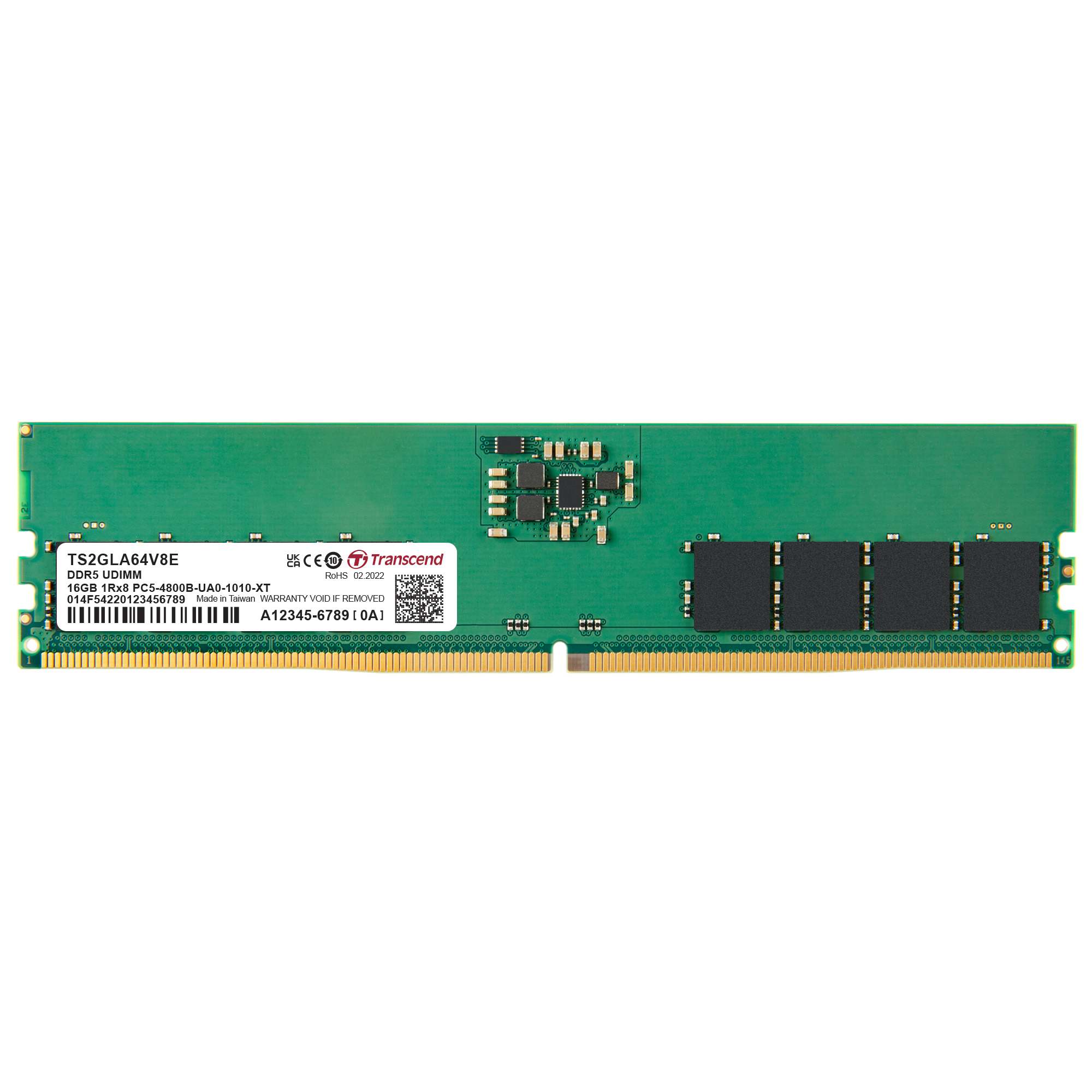 Transcend 16 GB DDR5 Server RAM, 4800Mbit/s, UDIMM, 1.1V