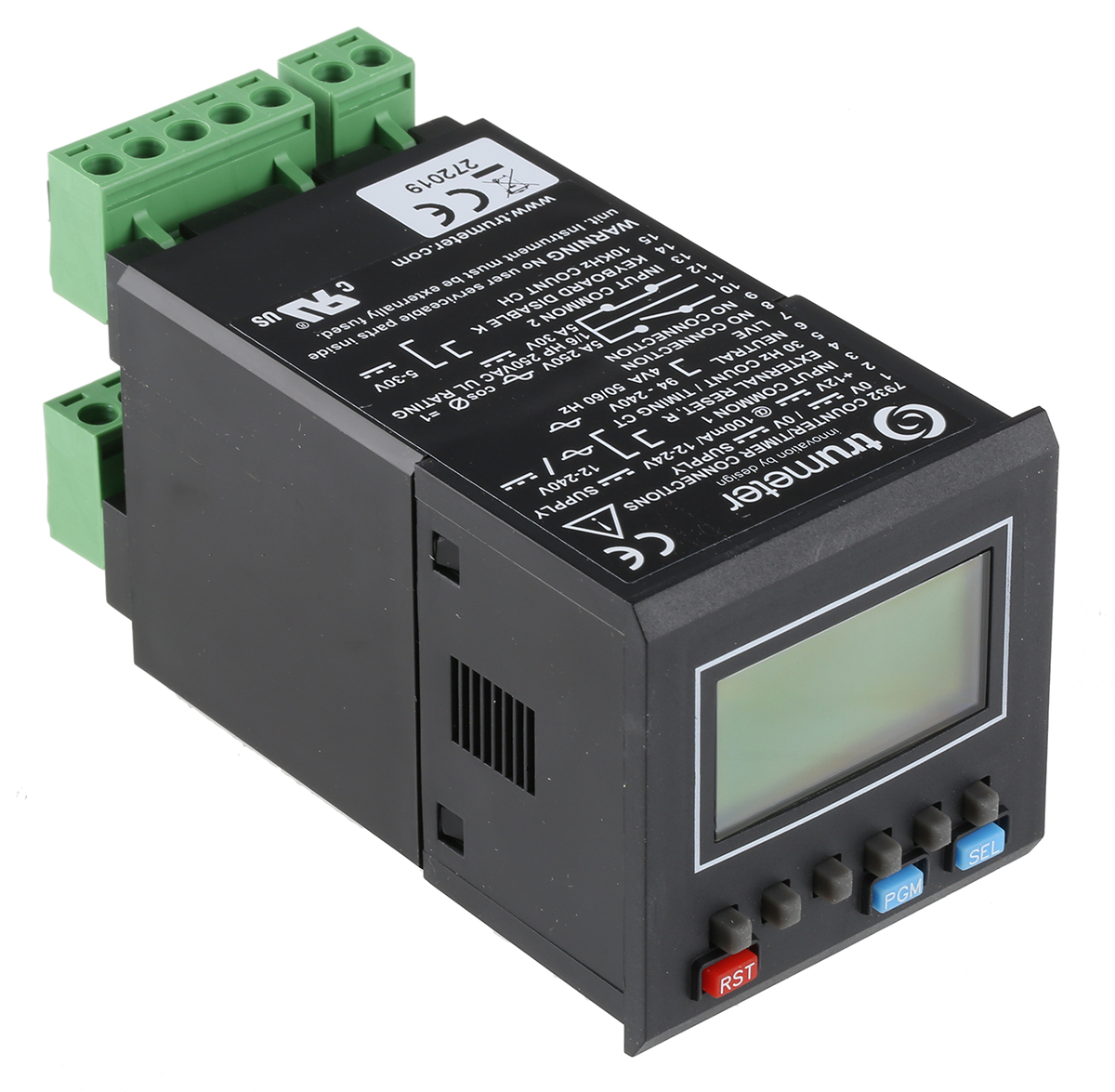 7932 Trumeter 6 Digit, LCD, Counter, 10kHz, 10 → 26 V dc, 85 → 265 V ac