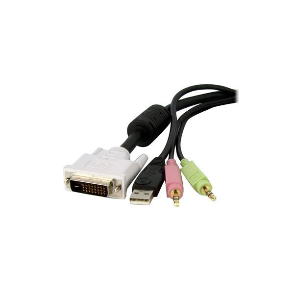 dvid4n1usb6 StarTech.com Male 3.5mm Stereo Jack x 2; DVI-D Dual Link; USB A to Male 3.5mm Stereo Jack x 2; DVI-D Dual Link; USB B