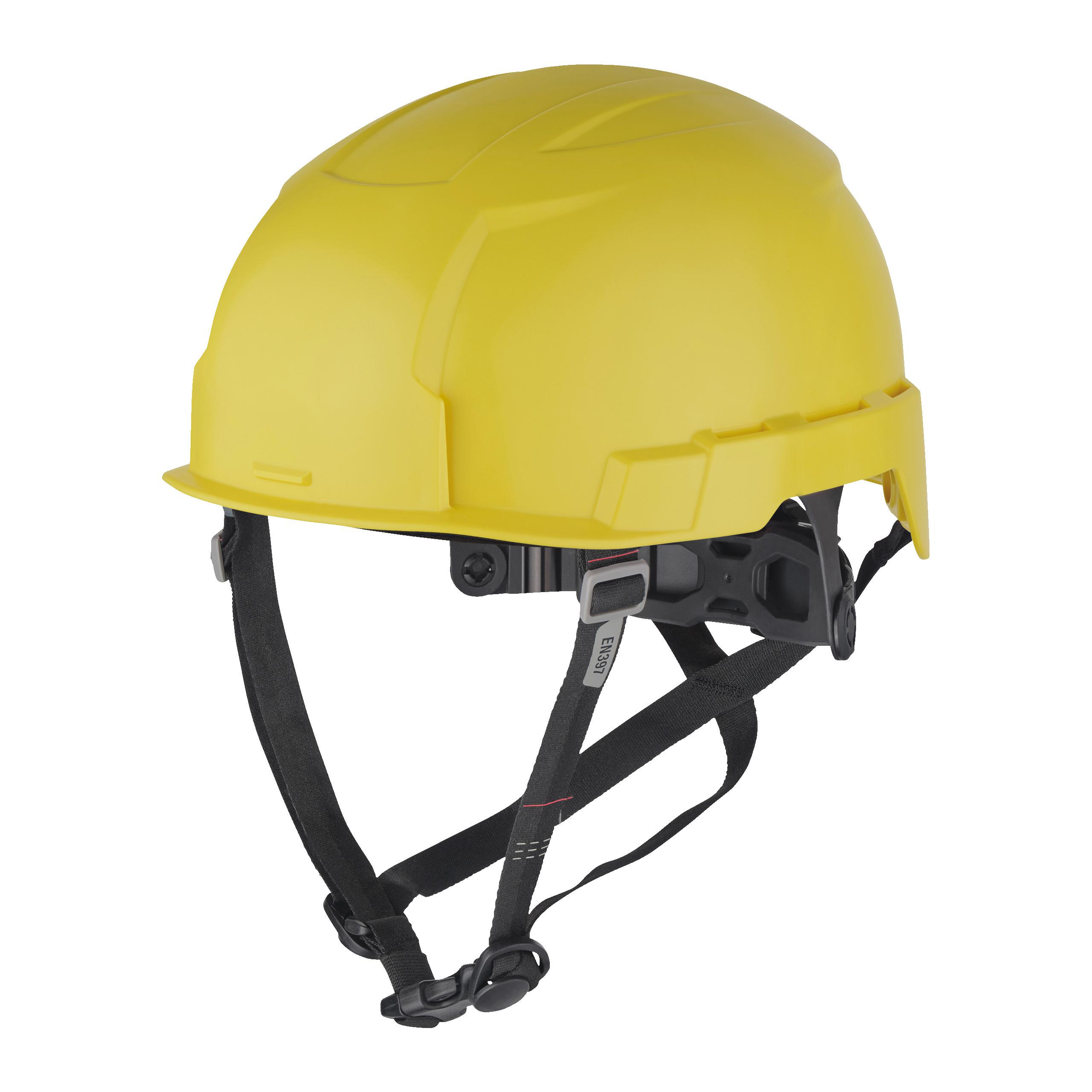 Milwaukee BOLT200 Yellow Hard Hat with Chin Strap, AdjustableVentilated