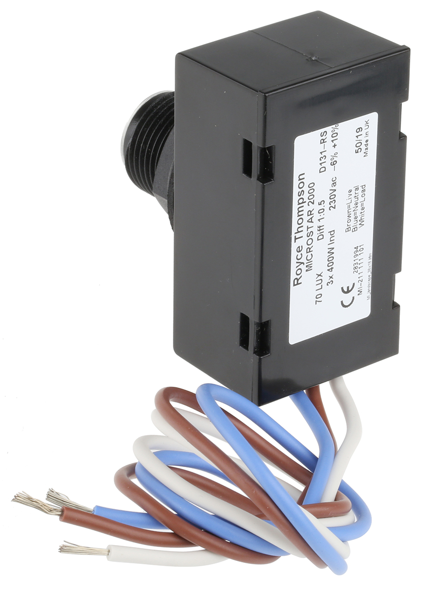 microstar-2000-drg-131 Royce Thompson Electric MICROSTAR 2000 < 0.25W Lighting Controller Switch, Filtered Silicon Photodiode, 220 to 270 V