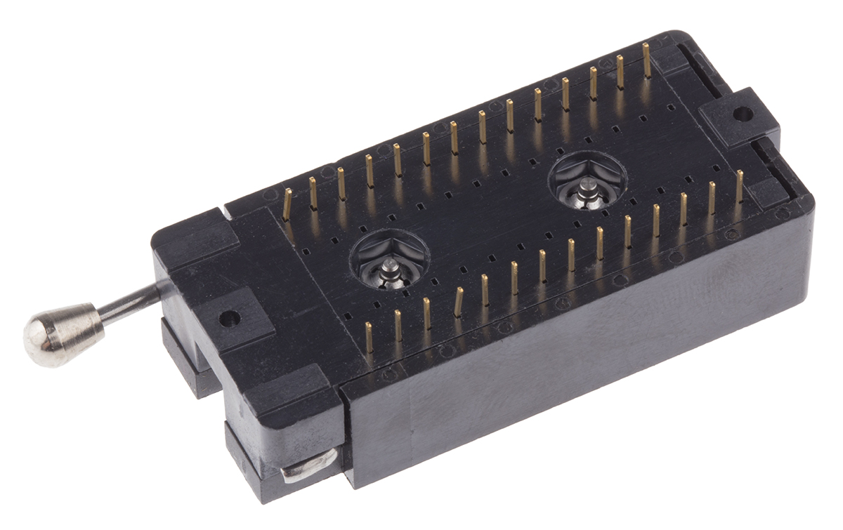 28-6554-11 Aries Electronics 2.54mm Pitch 28 Way Through Hole DIP IC Socket