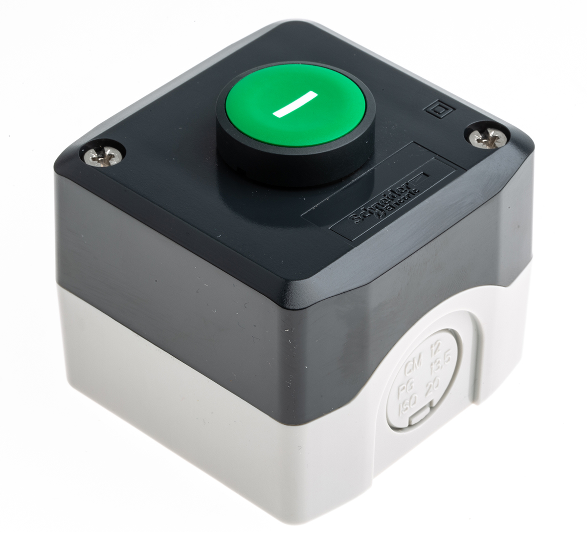 xald102 Schneider Electric Spring Return Enclosed Push Button - SPST, Polycarbonate, 1 Cutouts, Green, I, IP69K, IP67, IP66