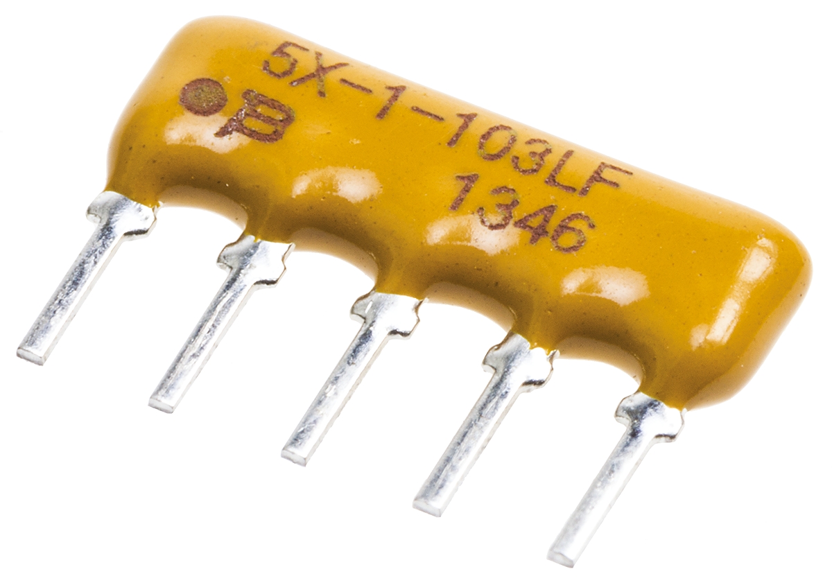 Bourns, 4600X 100kΩ ±2% Bussed Resistor Array, 4 Resistors, 0.63W total, SIP, Through Hole