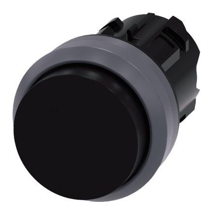 Siemens 3SU1030-0BB10-0AA0, Black Plastic Momentary Push Button Head, Round