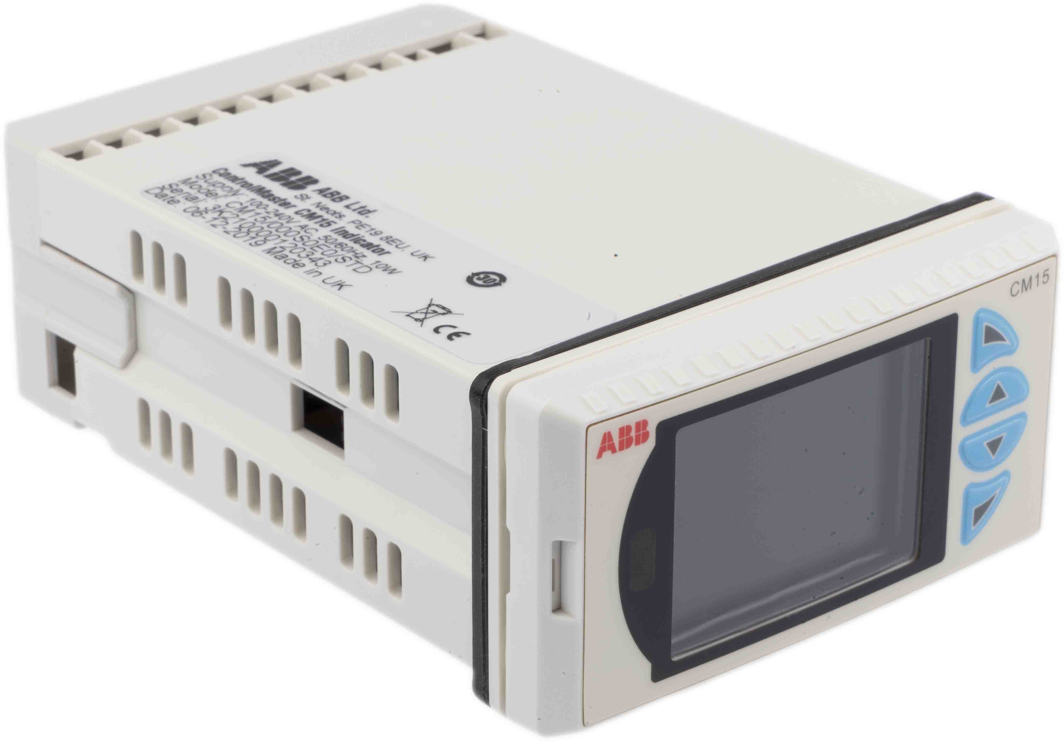 cm15-000s0e0-std ABB CM15 Panel Mount Process Indicator 2 Input, 2 Output Relay, Analogue 264V ac On-Off