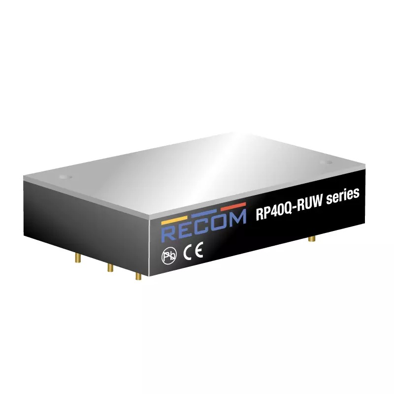 Recom RP40Q-RUW DC-DC Converter, 15V dc/ 2.67A Output, 14 → 160 V dc Input, 40W, Through Hole, +105°C Max Temp