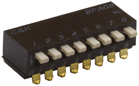 C & K 4 Way Surface Mount DIP Switch SPST, Side Actuator