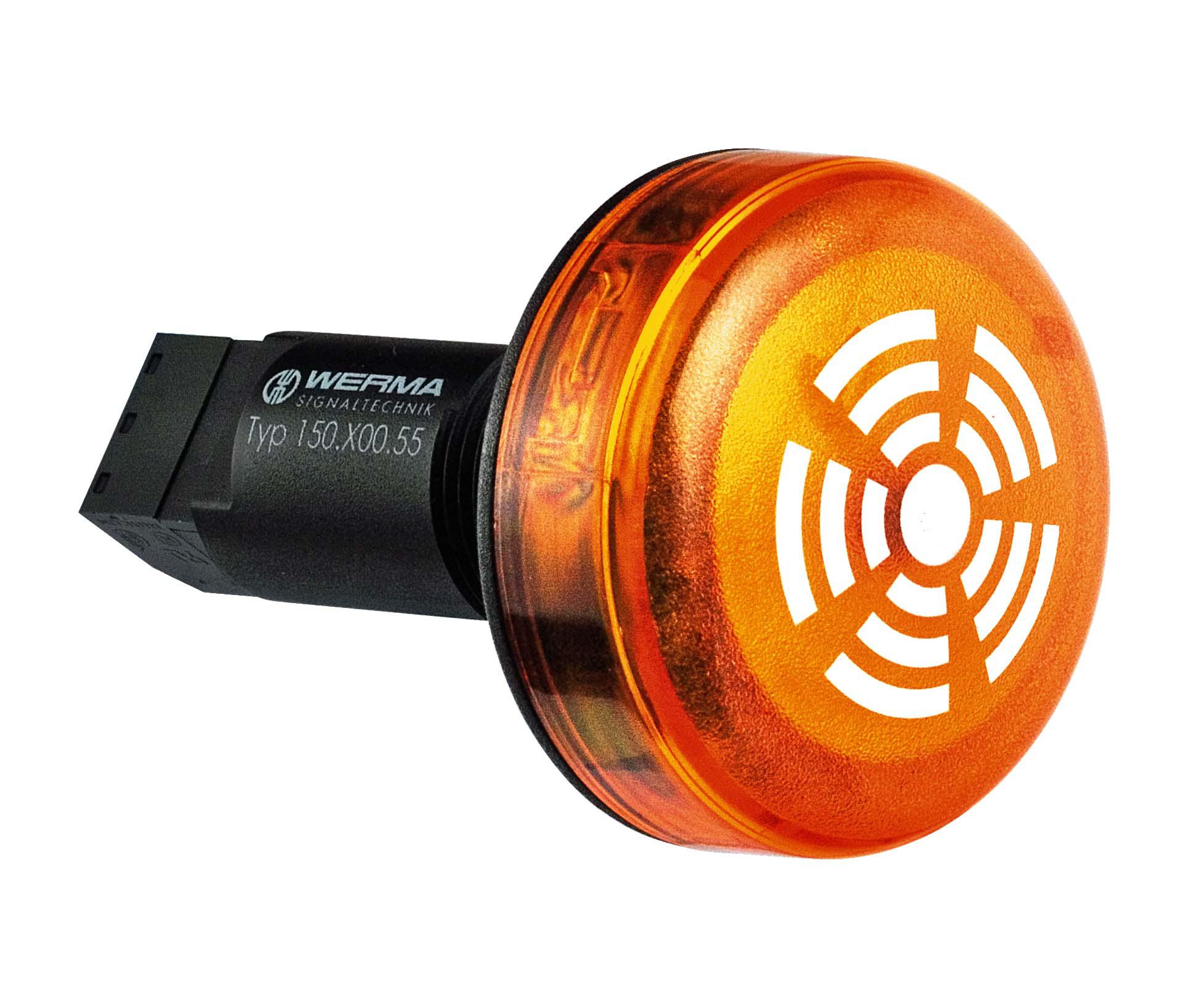 Werma 150 Series Yellow Continuous lighting Beacon, 115 V, Built-in Mounting, LED Bulb