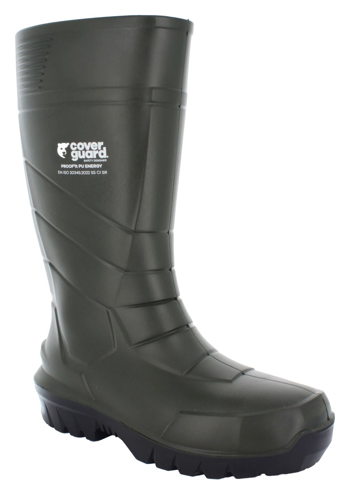Coverguard PROOF'IT PU Energy Green, Black Composite Toe Capped Unisex Safety Boots 7, EU 40 EN ISO 20345:2022
