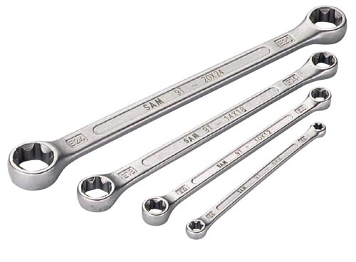 SAM 4-Piece Spanner Set, 20 x 24 mm, 10 x 12 mm, 14 x 18 mm, 6 x 8 mm, Chrome Vanadium Steel