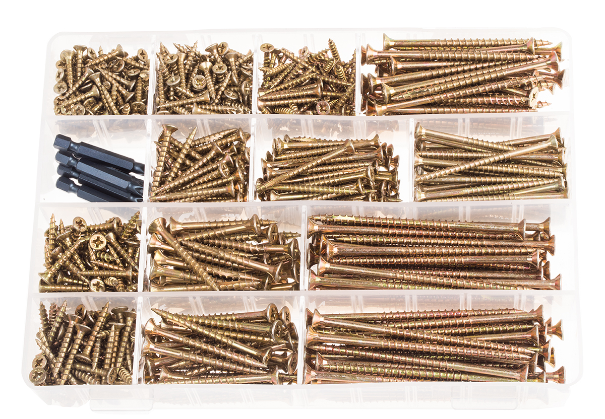 ULTI-MATE Steel 700 Piece Pozisquare Drive Wood Screw Drive Screw/Bolt Kit