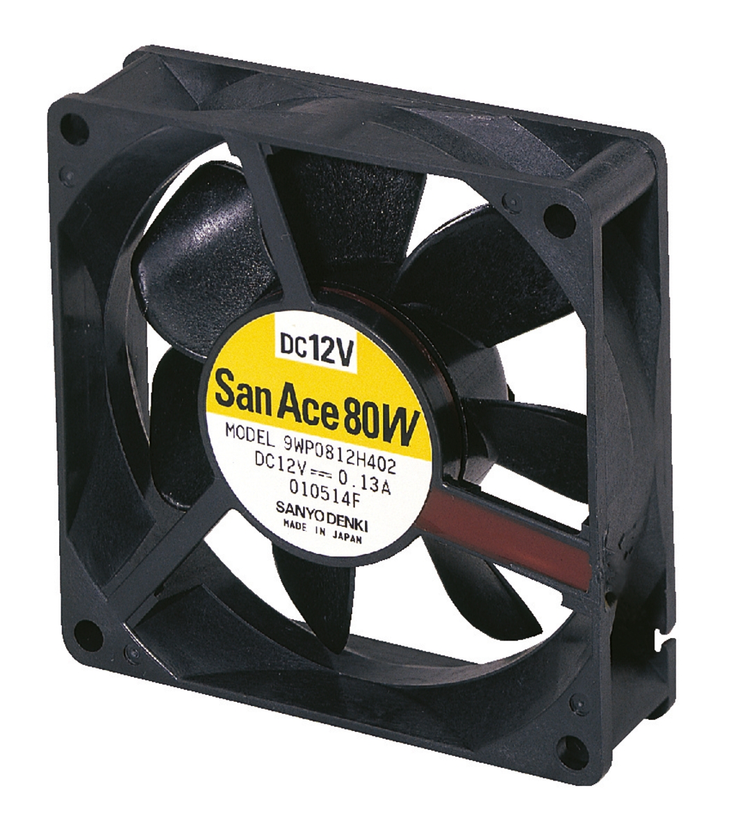 Sanyo Denki San Ace 9WP Series Axial Fan, 12V dc, 74.5 m³/h, 1.68 W, 140 mA Max, IP68 92 mm 92mm 25 mm