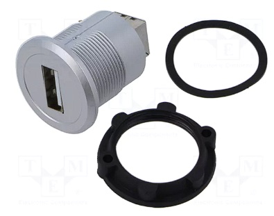 E-Pro Plastic USB Panel Jack USB 2.0 Head Female A Back Female B