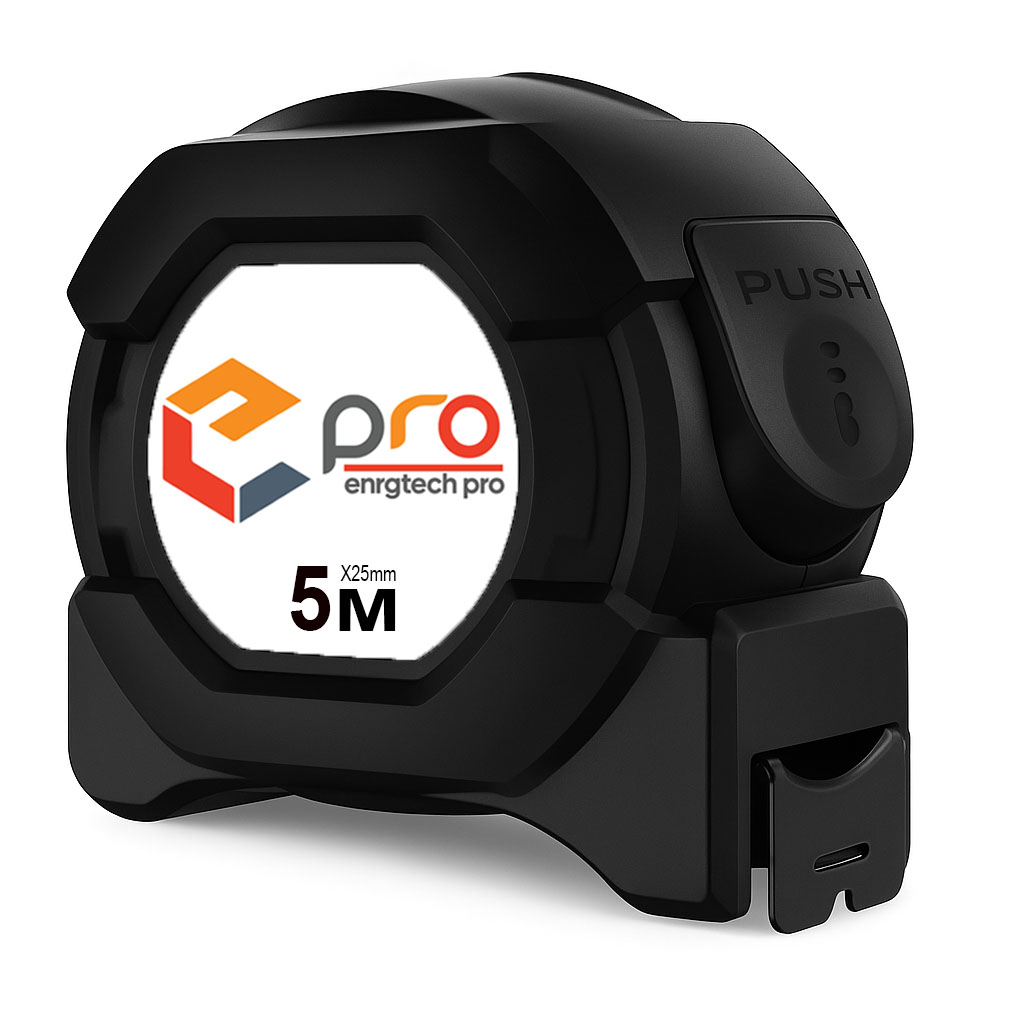 E-Pro High Precision Black DualScale Wear resistant 5m 25mm Retractable Measuring Tape Black