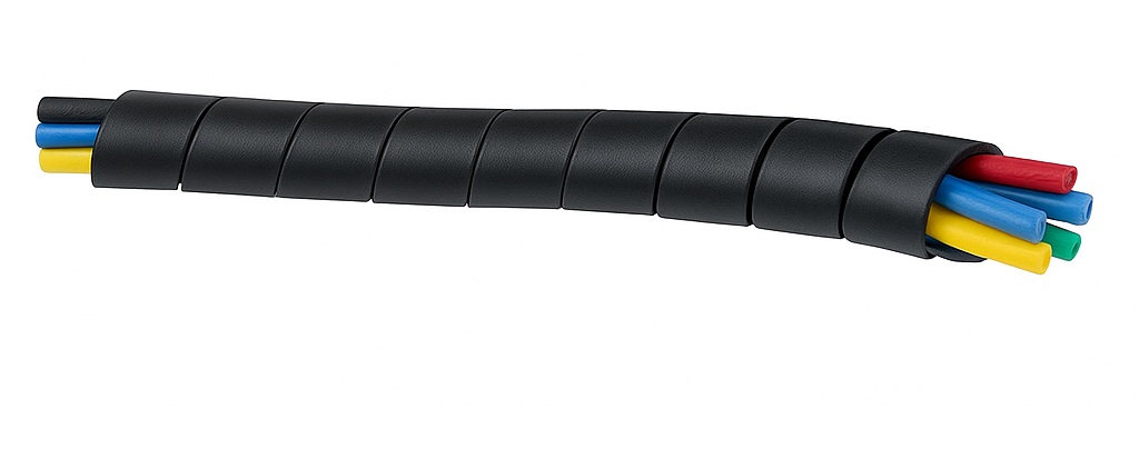 E-Pro Black Panel Spiral  11mm ID 11mm OD Flexible Helical Cable Wrap with Slit
