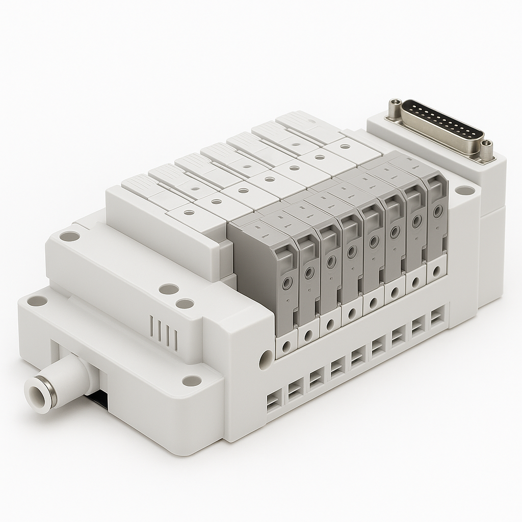E-Pro Modular Manifold Base 6 Station Cassette Expandable to 18 25 Pin D‑sub  DIN Rail Mount