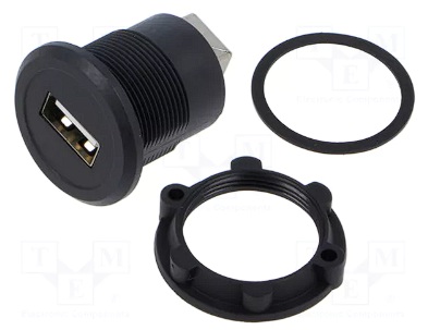 E-Pro Plastic USB Panel Jack USB 2.0 Head Female A Back Female B