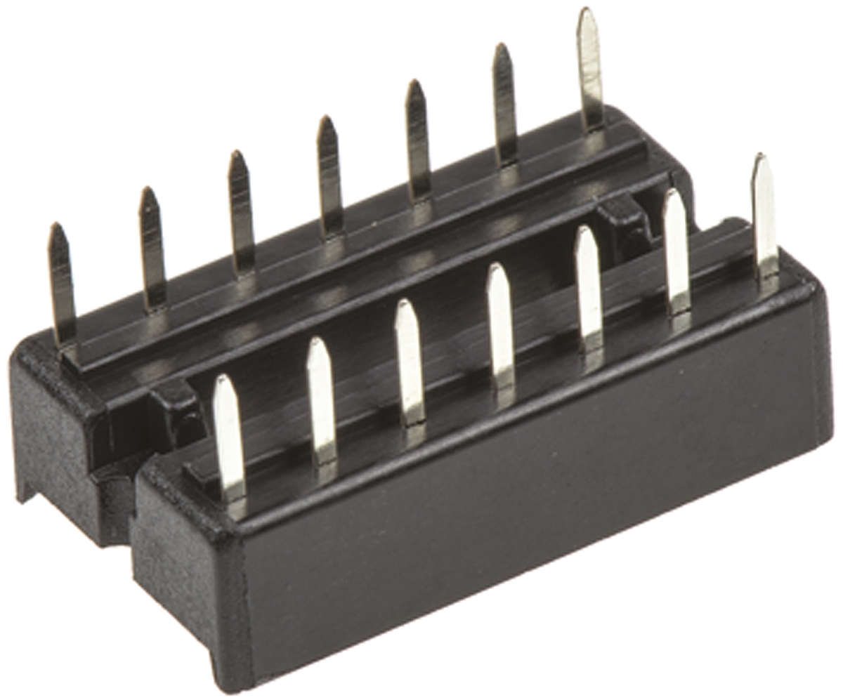 a-14-lc-tt ASSMANN WSW 2.54 mm Pitch Vertical 14 Way, Through Hole Stamped Pin Open Frame DIL Socket, 1A