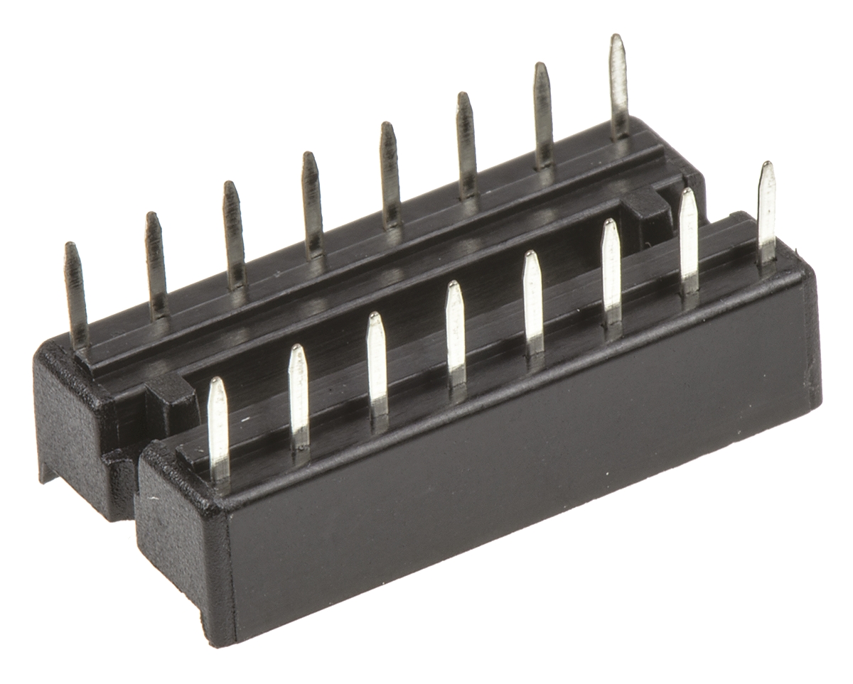 a-16-lc-tt ASSMANN WSW 2.54 mm Pitch Vertical 16 Way, Through Hole Stamped Pin Open Frame DIL Socket, 1A