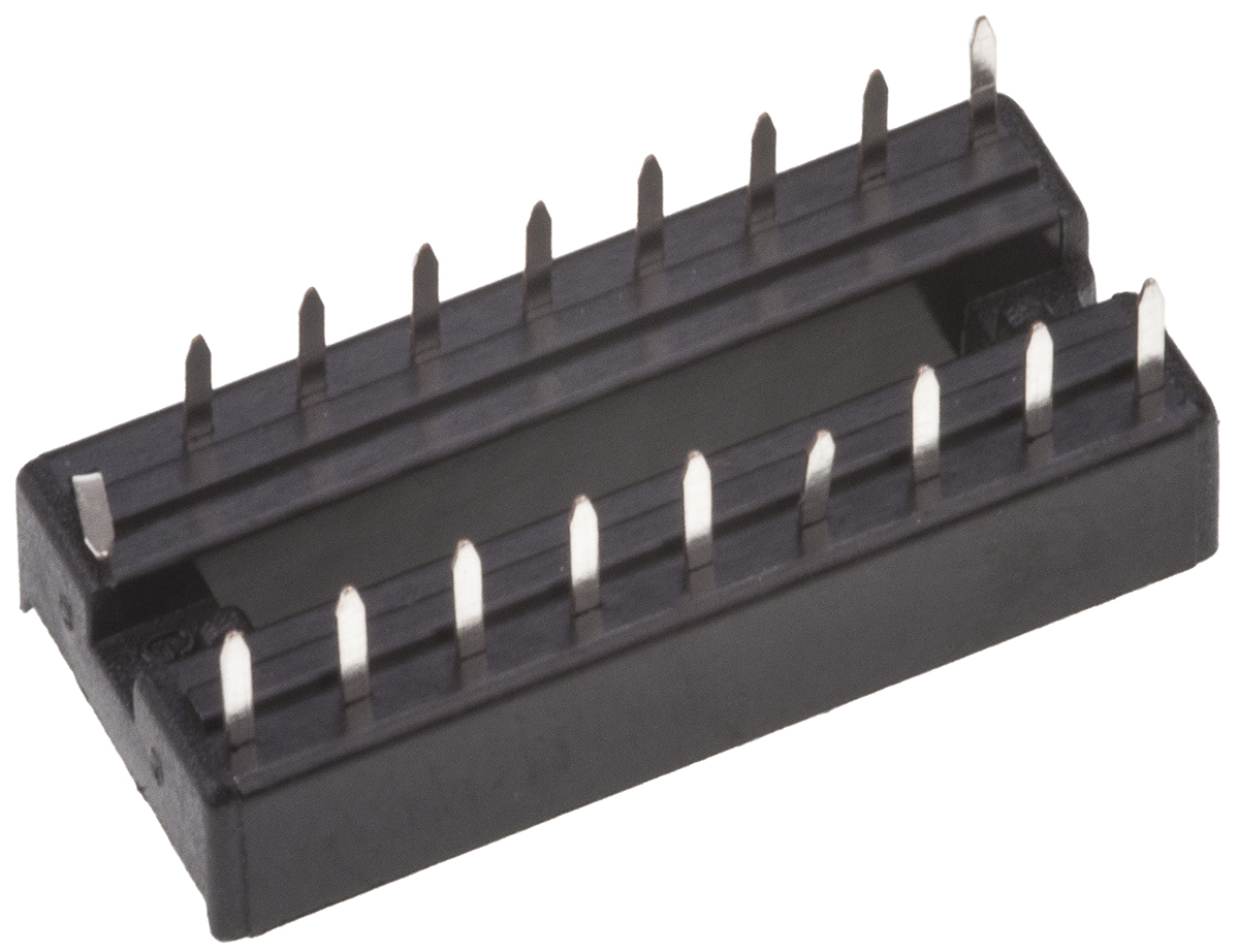 a-18-lc-tt ASSMANN WSW 2.54 mm Pitch Vertical 18 Way, Through Hole Stamped Pin Open Frame DIL Socket, 1A