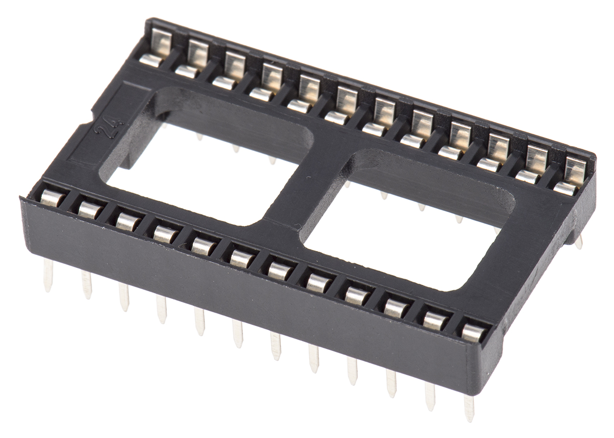 ASSMANN WSW 2.54 mm Pitch Vertical 24 Way, Through Hole Stamped Pin Open Frame DIL Socket, 1A
