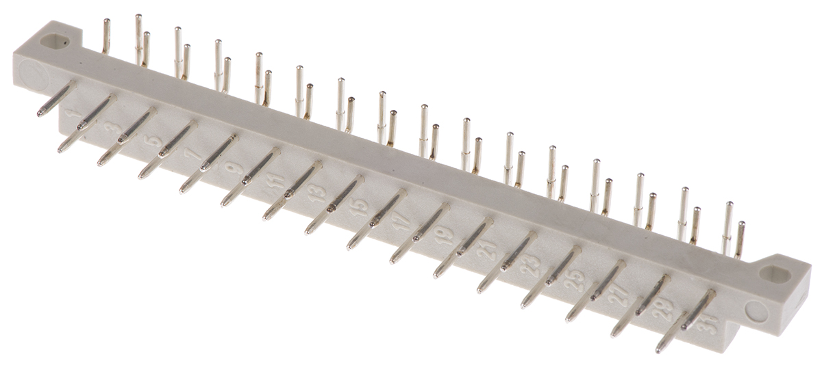 ASSMANN WSW, DIN 41617 5 mm Pitch 31 Way 2 Row Right Angle DIN 41617 Connector, Male