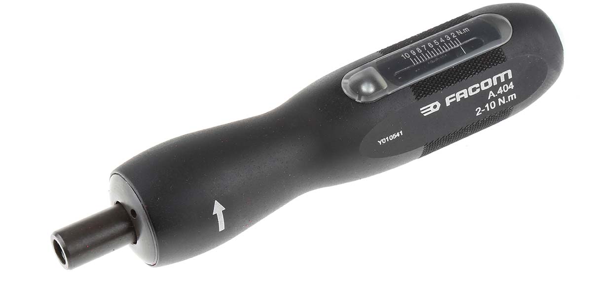 a404j2 Facom Torque Screwdriver Set Torque Screwdriver, 2 to 10 Nm, 1/4 in Drive