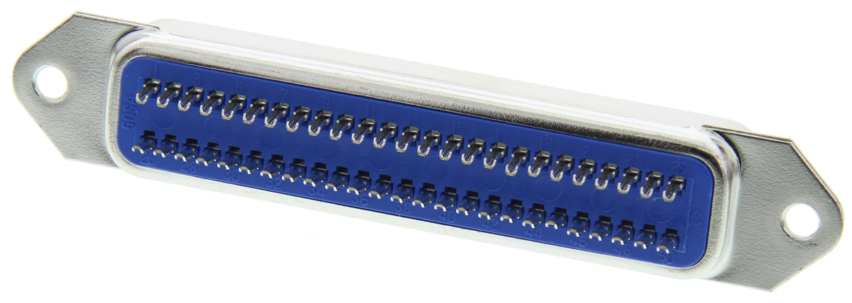 ASSMANN WSW, A-57/50 F 50 Way Female Straight Through Hole SCSI Connector 2.16 mm Pitch, Solder