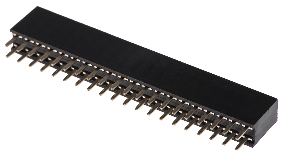 a-bl254-dg-g40d ASSMANN WSW A-BL254 Series Straight Through Hole PCB Socket, 40-Contact, 2 Row, 2.54 mm Pitch Solder