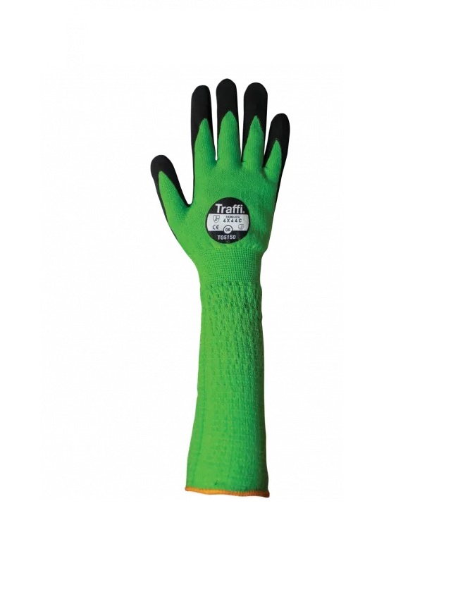 Traffi TG5150 Green Glass, HPPE, Nylon Work Gloves, Size 11, Nitrile Coating