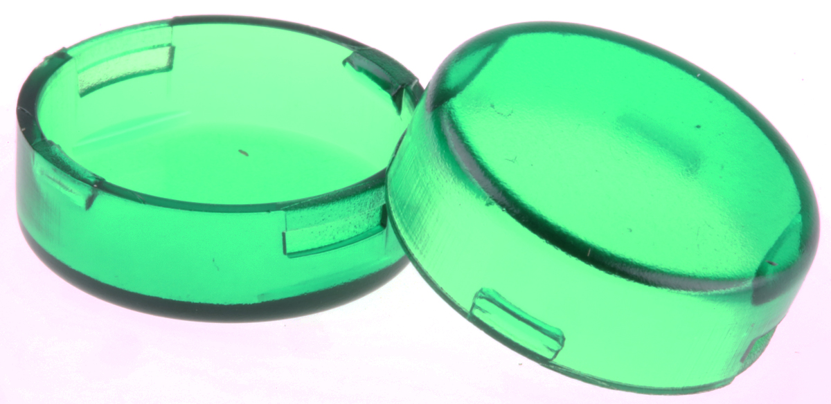 APEM Panel Mount Indicator Lens Round Style, Green, 15 mm diameter